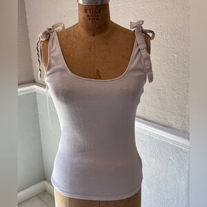A New Day White Tank Top with Bow Straps
